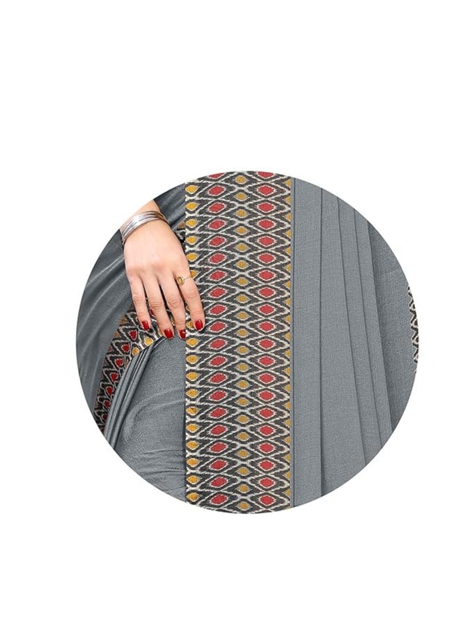 مملكة الإكسسوارات ساري نسائي من أكسسورايز كينجدوم مطبوع عليه شيفون مع بلوزة - Image 4