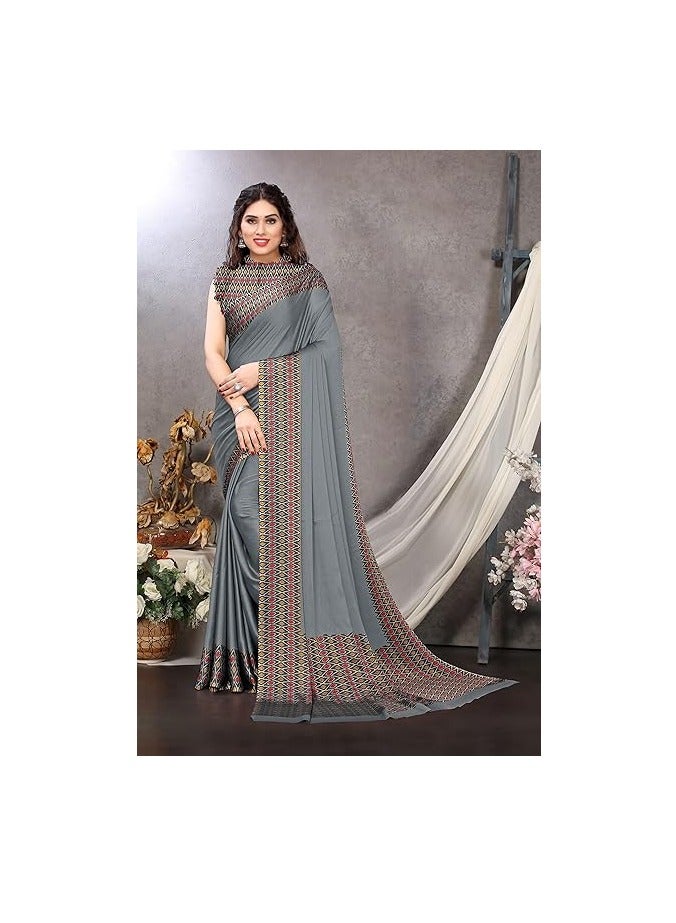 مملكة الإكسسوارات ساري نسائي من أكسسورايز كينجدوم مطبوع عليه شيفون مع بلوزة - Image 5