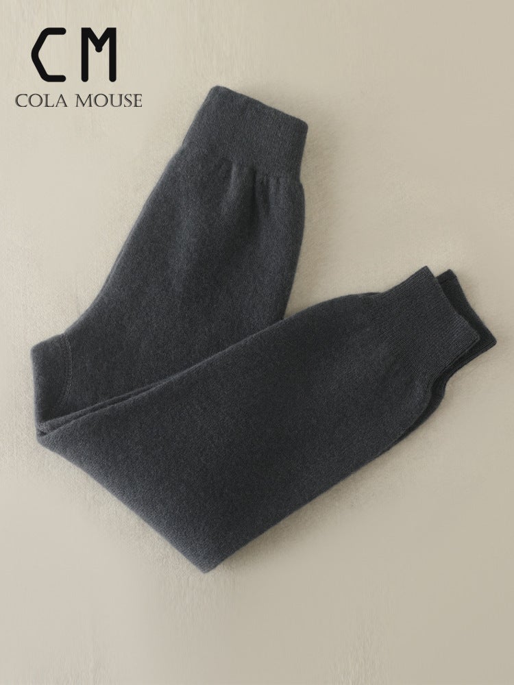 Winter Children'S Leggings Men'S And Women'S Inner Wearing Outer Wearing Knitted Warm High Waist Wool Pants Medium-Thickness Stretch Pants Wool Pants - Image 4