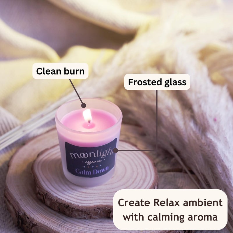 Moonlight Essence Moonlight Essence Scented Candle Set Pack of 4 Votive Candles Lavender Green Apple Ocean Fresh Cinnamon Apple Fragrances LongLasting Home Fragrance for Relaxation Elegant Dcor - Image 3