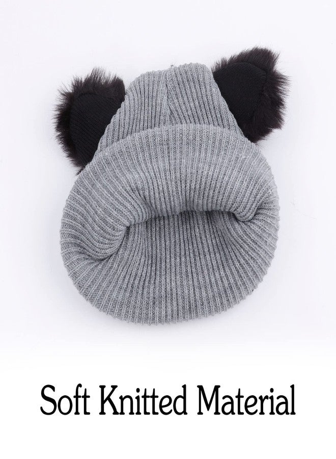 LUCKYBUNNY Women Girls Cute Cat Ears Beanie Hat Winter Crochet Knit Cap - Image 3