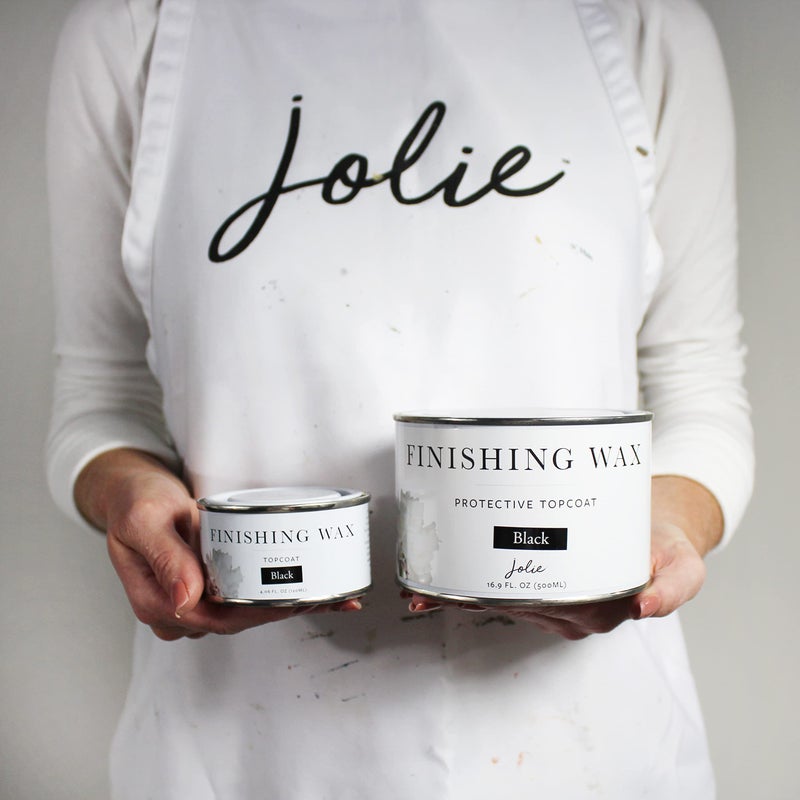 Jolie Finishing Wax - Protective topcoat Paint - Use on interior furniture, cabinets, walls, home decor and accessories - Odor-Free, Non-Hazardous - Black - 120 ml - Image 3