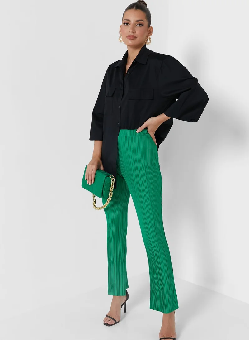 boohoo Striped Flared Bottom Pants