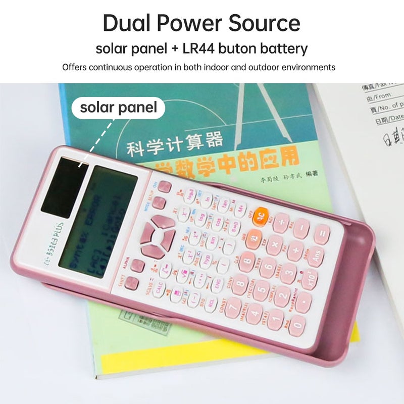 Scientific Calculators Math Calculator with 417 Function HD Dot Matrix Display 96*31) Dual Power Supply Ideal for Teachers College Students School Office Portable to Carry - Image 5