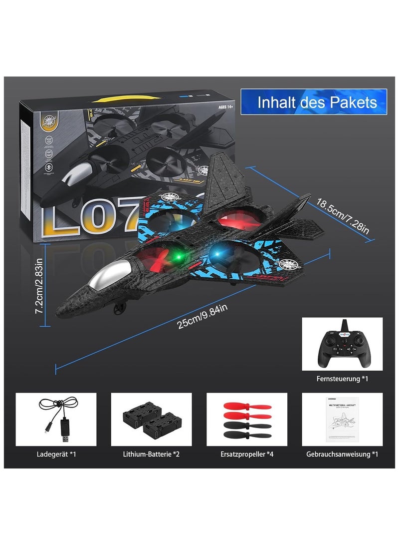 NYVIO RC Fighter Jet Toy for Kids & Adults – 2.4GHz Remote Control Drone with Colorful LED Lights – USB Rechargeable & Easy to Fly – Beginner-Friendly (Model L0712) - Image 3