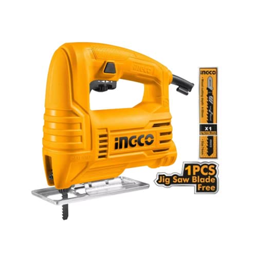 INGCO Jig Saw, Corded Jigsaw with Scale Ruler, 400W | 800-3000rpm | With 1pcs Saw Blade, Bevel Cutting: ±45°, Max Cutting Depth 55mm for Wood - Image 1