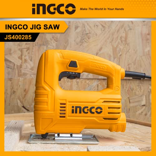 INGCO Jig Saw, Corded Jigsaw with Scale Ruler, 400W | 800-3000rpm | With 1pcs Saw Blade, Bevel Cutting: ±45°, Max Cutting Depth 55mm for Wood - Image 5