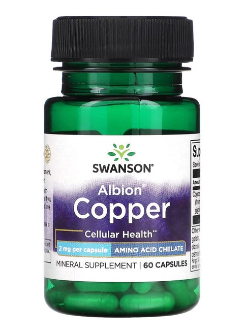 Swanson, Albion Copper, 2 mg, 60 Capsules
