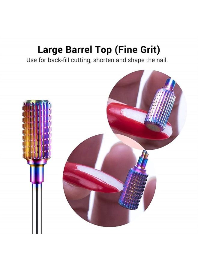 MelodySusie Nail Drill Bits Set, 7pcs Tungsten Carbide Diamond Nail Drill Bits for Acrylic Nails Poly Gel Cuticle Remove, 3/32'' Professional Nail Bits for Nail Drill Efile (A-Colorful) - Image 3