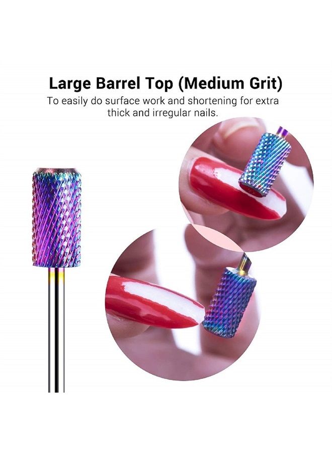 MelodySusie Nail Drill Bits Set, 7pcs Tungsten Carbide Diamond Nail Drill Bits for Acrylic Nails Poly Gel Cuticle Remove, 3/32'' Professional Nail Bits for Nail Drill Efile (A-Colorful) - Image 2