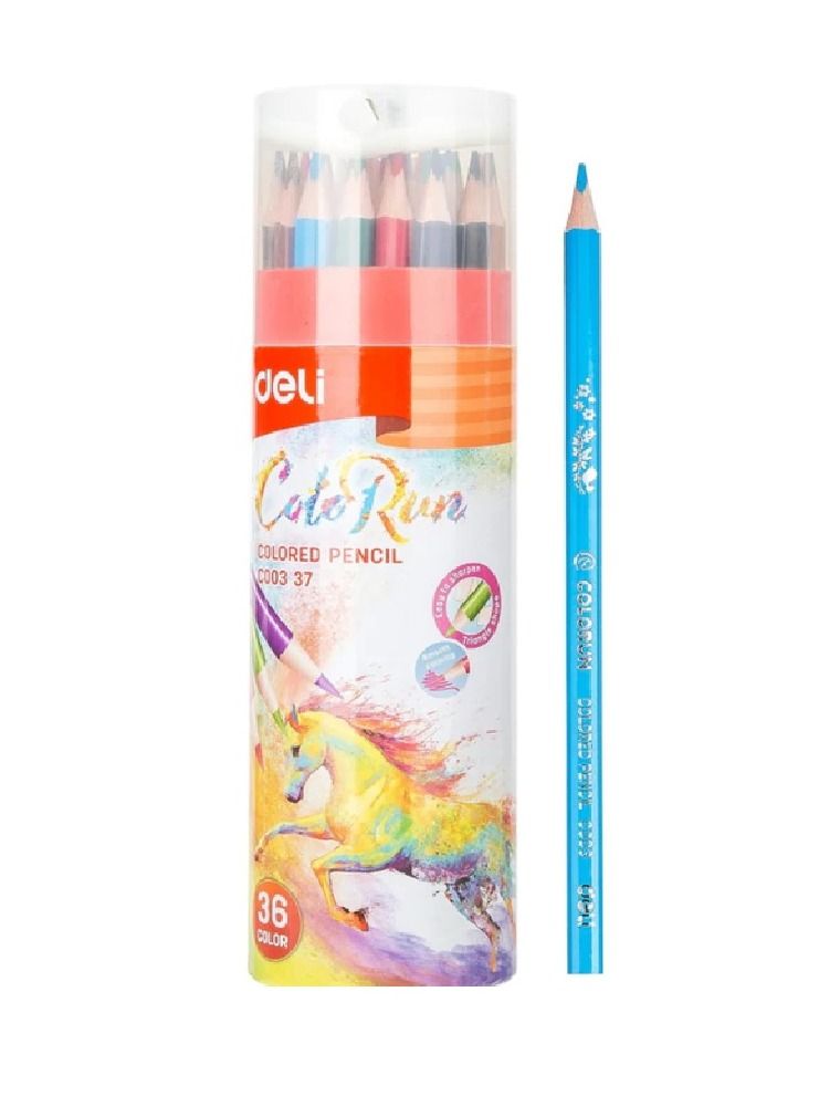 Deli 36-Piece Color Pencils in Tube Multicolor