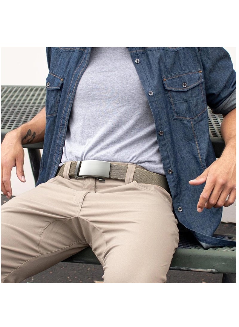 Men's 2 Pack Elastic Golf Belts Adjustable Nylon Ratchet Casual Belts for Comfort and Style - Image 2