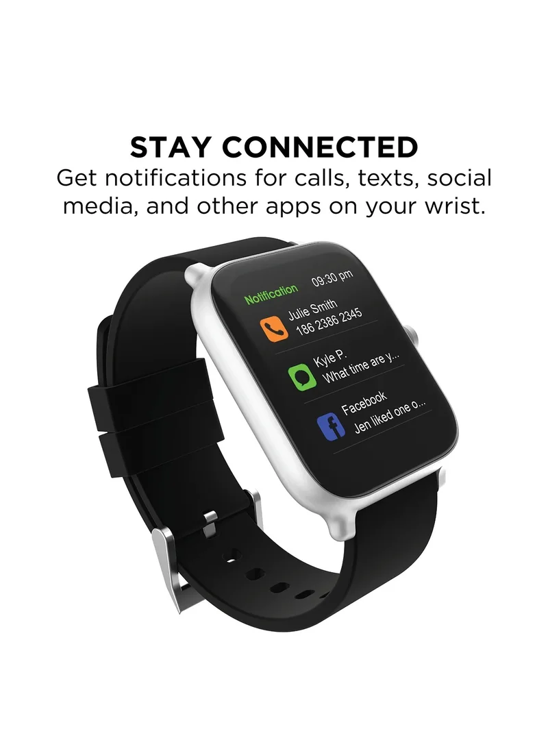 إيفو Evo 24/7 Unisex Interactive-Fitness Tracker Watch Silver/Black, EV1S01-G10