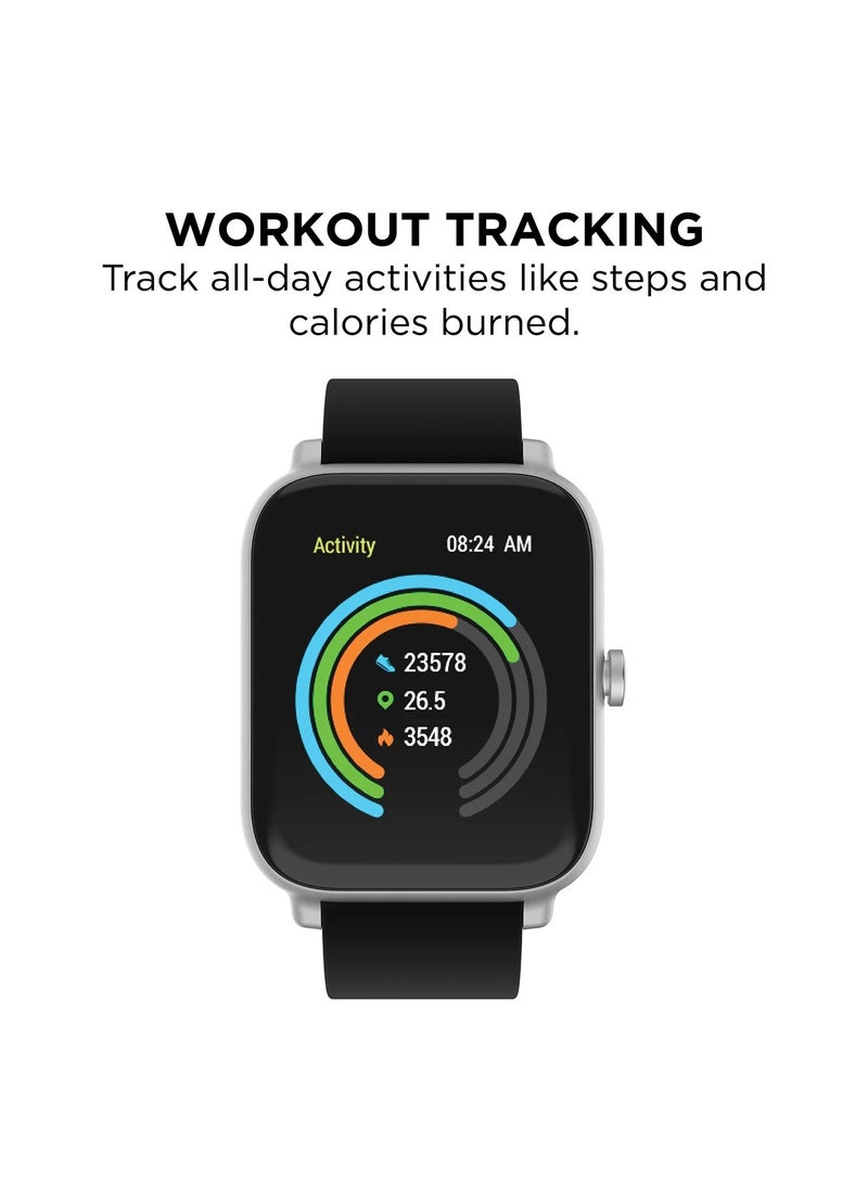 إيفو ساعة تتبع اللياقة البدنية للجنسين   فضيأسود - Image 3