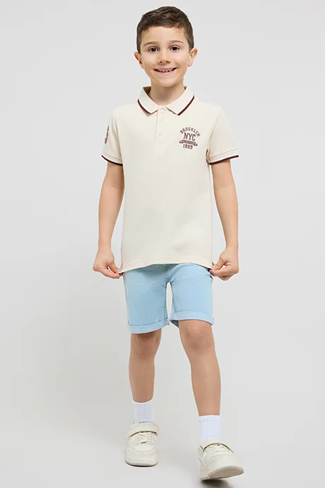 أر أند بي Print Detail Polo T-Shirt with Short Sleeves