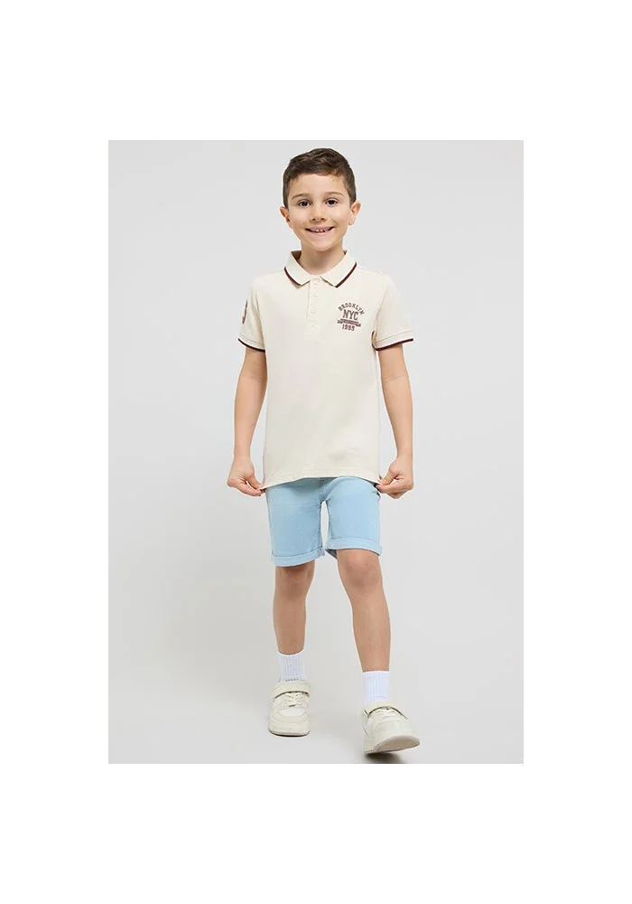 R&b Print Detail Polo T-Shirt with Short Sleeves