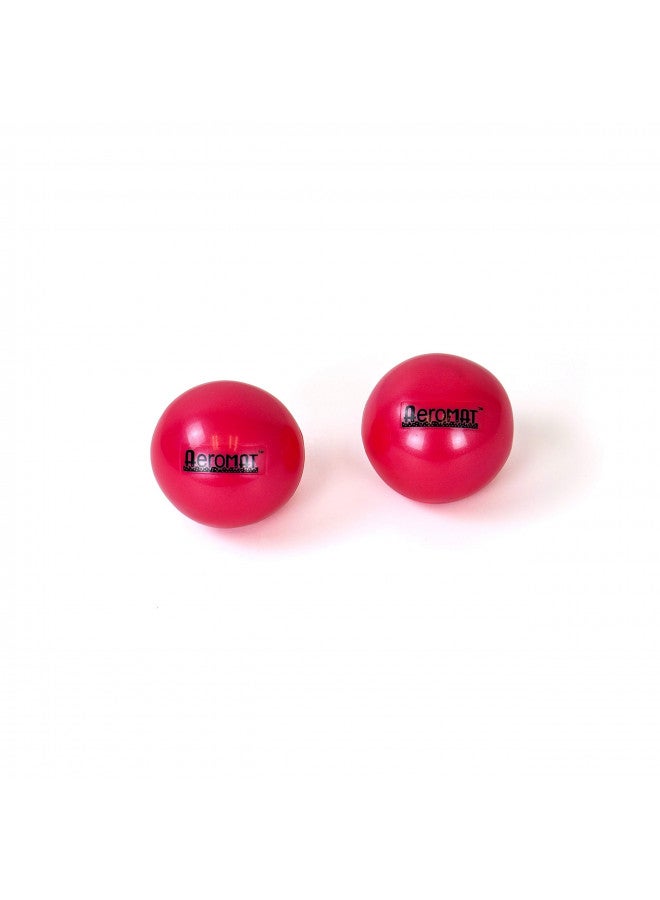 Aeromat Mini Weight Balls - Come in Pairs - 3.5" Diameter - 2 lbs - Red - Intended for Strength Training/Rehabilitation Exercises