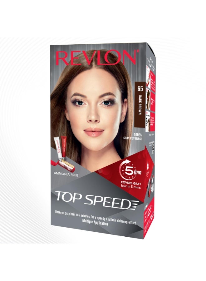 ريفلون صبغة شعر ريفلون توب سبيد للنساء باللون البني الداكن | تغطية كاملة للشعر الرمادي في 5 دقائق فقط | خالية من الأمونيا، سهلة الاستخدام، وتنعيم مكثف للشعر - Image 1