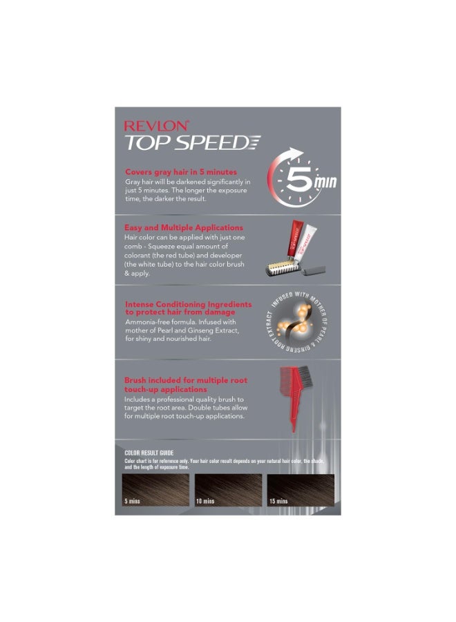 ريفلون صبغة شعر ريفلون توب سبيد للنساء باللون البني الداكن | تغطية كاملة للشعر الرمادي في 5 دقائق فقط | خالية من الأمونيا، سهلة الاستخدام، وتنعيم مكثف للشعر - Image 3