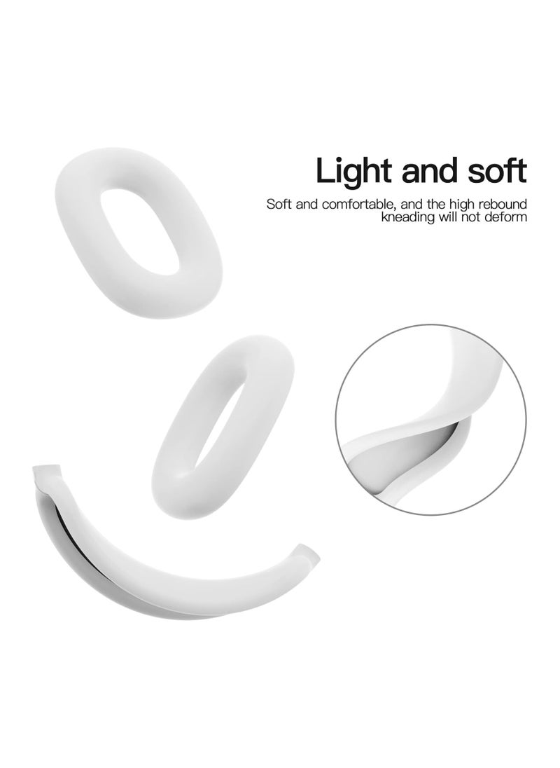 Bukela - Compatible with Overhead Cover Earcup Cover, for AirPods Max Soft Silicone Anti-Scratch Protective , Full Cover Headband Skin Cover Ear Pad Case Cover Set for AirPods Max Accessories, White - Image 1