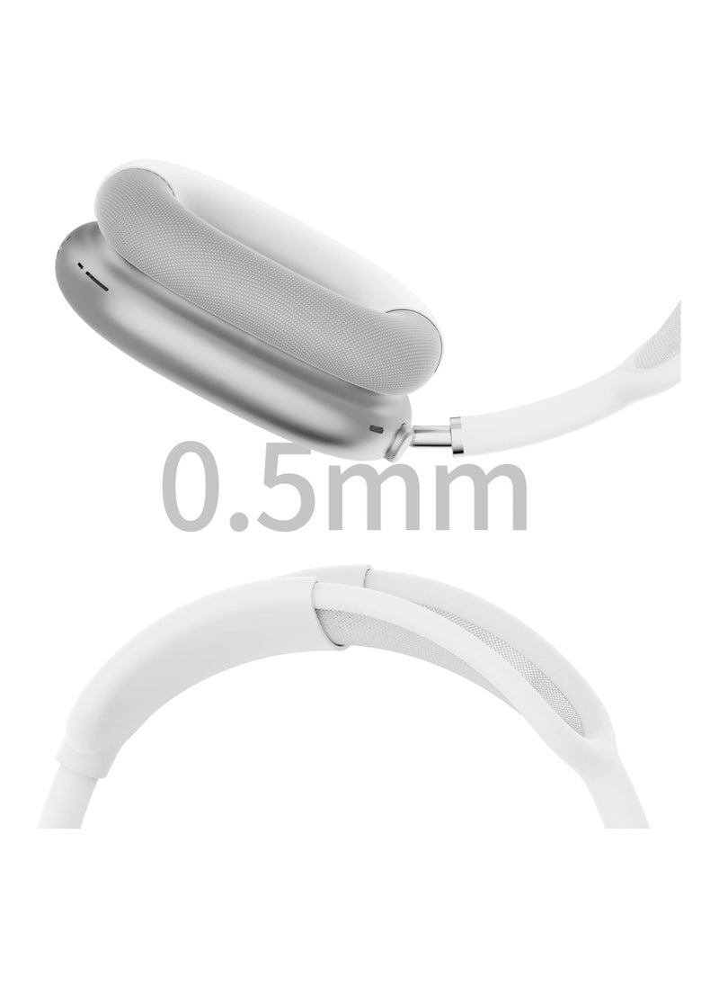 Bukela - Compatible with Overhead Cover Earcup Cover, for AirPods Max Soft Silicone Anti-Scratch Protective , Full Cover Headband Skin Cover Ear Pad Case Cover Set for AirPods Max Accessories, White - Image 1