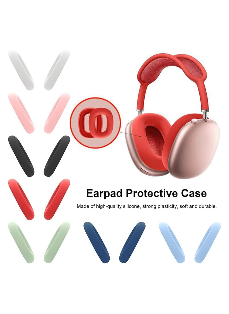 Bukela - Compatible with Overhead Cover Earcup Cover, for AirPods Max Soft Silicone Anti-Scratch Protective , Full Cover Headband Skin Cover Ear Pad Case Cover Set for AirPods Max Accessories, White - Image 1