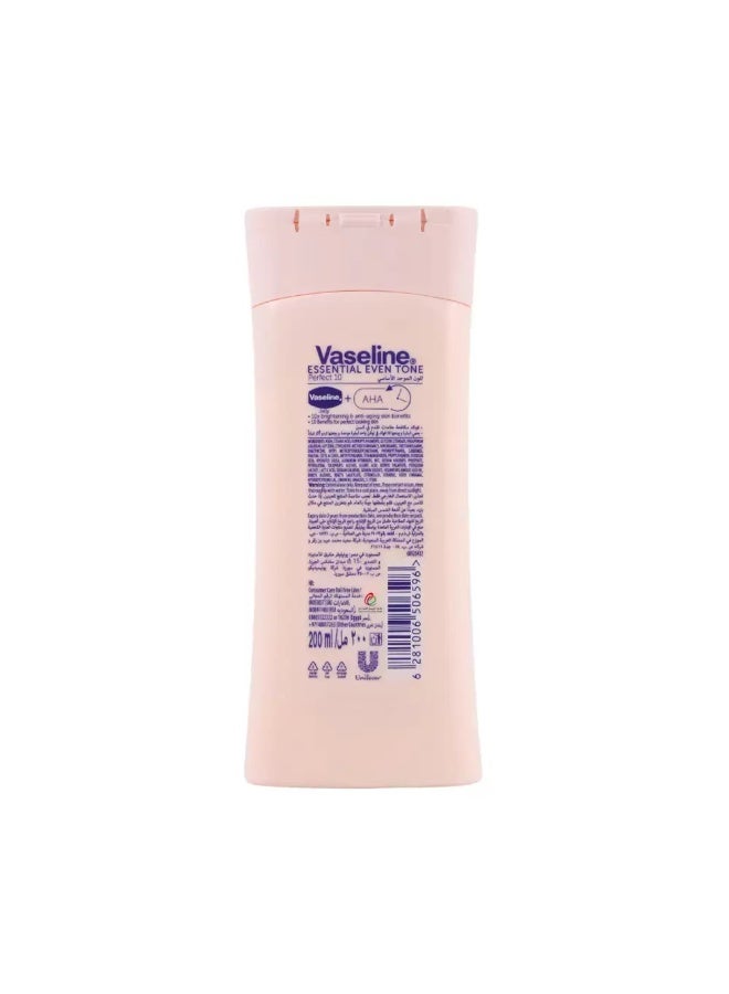 Vaseline Essential Even Tone Perfect 10 Non Greasy Body Lotion, 10in1 Skin Benefits- 200ml - Image 2