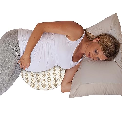 Boppy Wedge Pregnancy Pillow - Compact Support Wedge Maternity Pillow for Back, Knees, Pelvic Floor at Home, Office & Travel with Washable Knit Cover - Taupe Grassland - Image 1