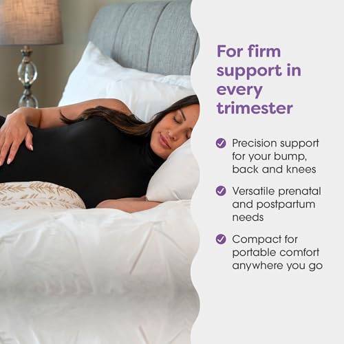 Boppy Wedge Pregnancy Pillow - Compact Support Wedge Maternity Pillow for Back, Knees, Pelvic Floor at Home, Office & Travel with Washable Knit Cover - Taupe Grassland - Image 2