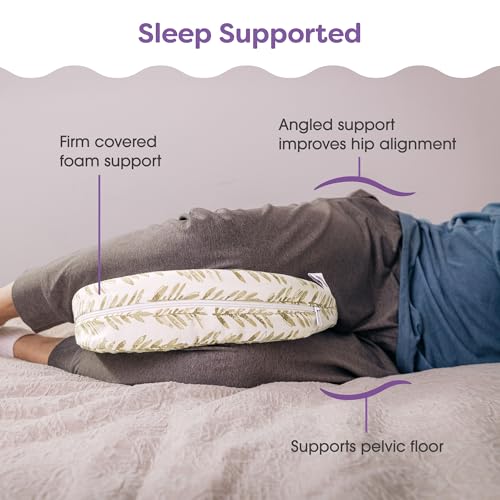 Boppy Wedge Pregnancy Pillow - Compact Support Wedge Maternity Pillow for Back, Knees, Pelvic Floor at Home, Office & Travel with Washable Knit Cover - Taupe Grassland - Image 3