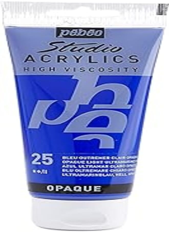 Pebeo - Pebeo - Acrylic Fine Studio Acrylics - Opaque Light Ultramarine Blue - Opaque Light Ultramarine Blue 100ml/3.38oz, 100 ml Tubes (831-025) - Image 1