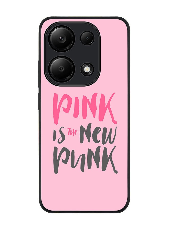 Stylizedd Rugged Black Edge Case for Xiaomi Redmi Note 13 Pro 4G / Xiaomi Poco M6 Pro 4G, Slim fit Case Thin Cover -  Pink is the new punk - Image 1
