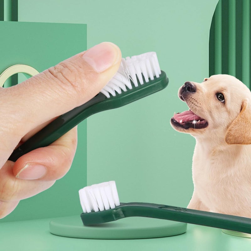 Dual Head Dog Toothbrush Set Soft Bristles For Puppy Oral Dental Care Cleaning Kit - Image 4