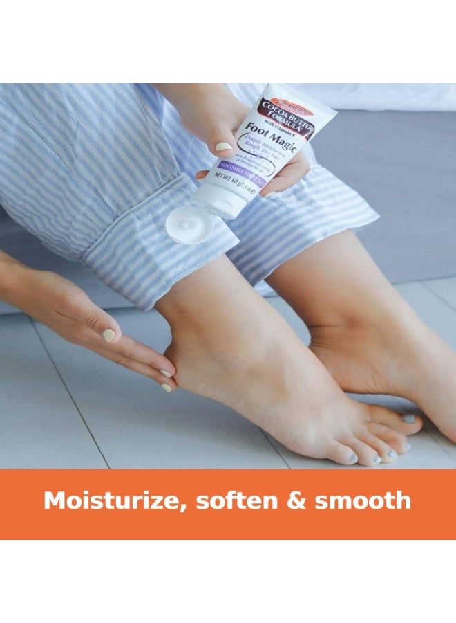 PALMER'S Palmer's Cocoa Butter Formula Foot Magic Moisturizing Foot Cream for Dry, Cracked Heels, Feet Moisturizer with Peppermint Oil & Vitamin E, 2.1 Ounces (Pack of 2)  - Image 2