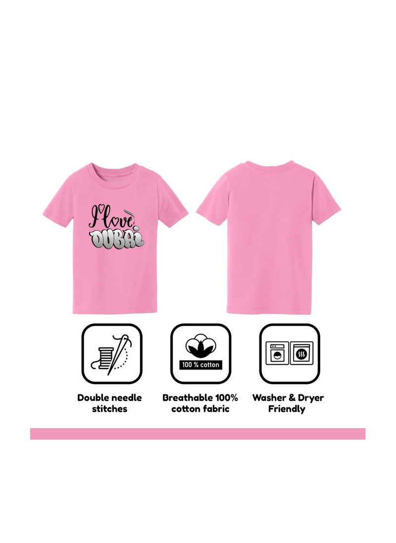 PRINTSHOP4ME - I Love Dubai Adult Womens T-Shirt - Round Neck with Short Sleeve - Women Cotton T-Shirt -Printed T-Shirt - Perfect for Dubai Souvenir - Image 1