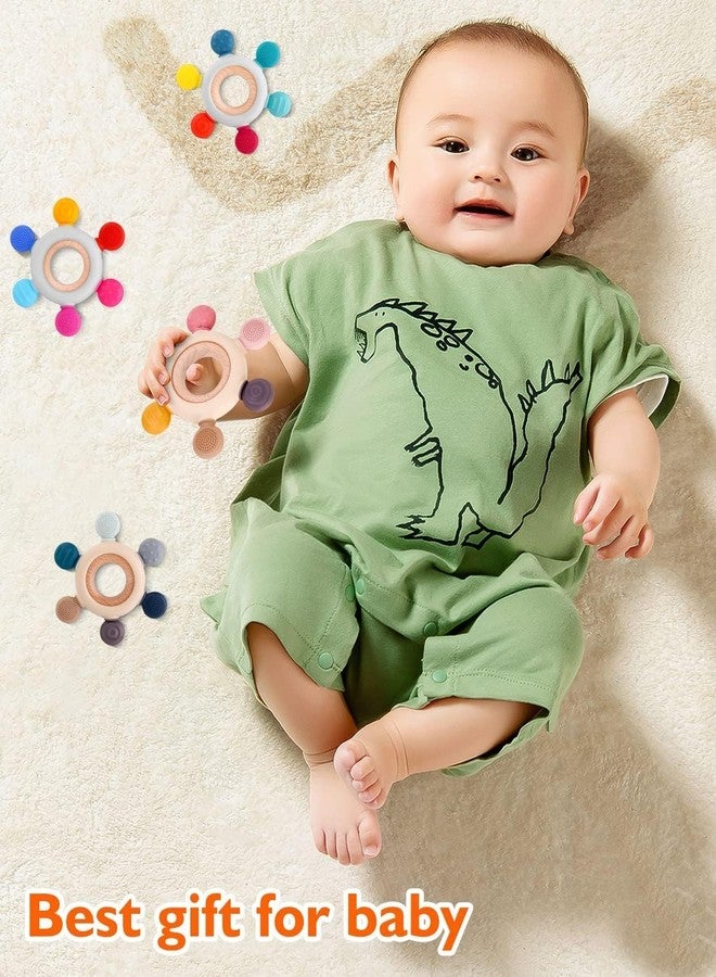 Touchcart Silicone & Wood Baby Teether BPA-Free – 2-in-1 Soft Chewable Teething Toy with Natural Neem Wood Ring for Gum & Teeth Relief – for Babies 3+ Months, 6-12 Months (Multicolor) - Image 5