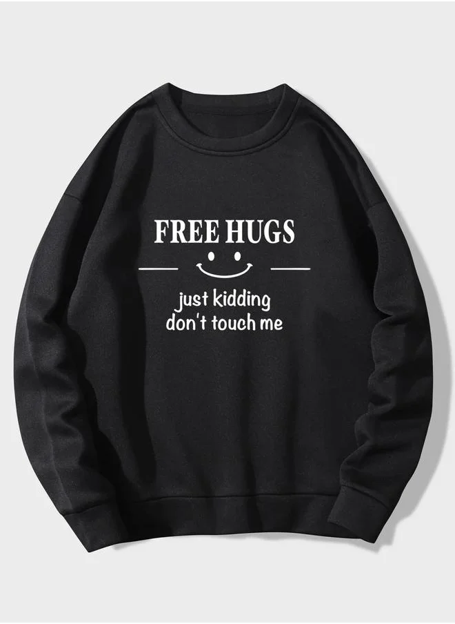 Kotty Kotty Slogan Print Round Neck Sweatshirt