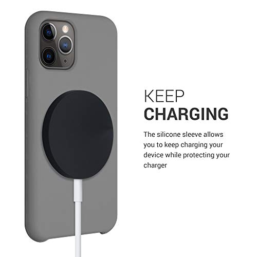 kwmobile Silicone Case Compatible with Apple MagSafe Charger Pad - Soft Protective Charger Cover - Black - Image 3