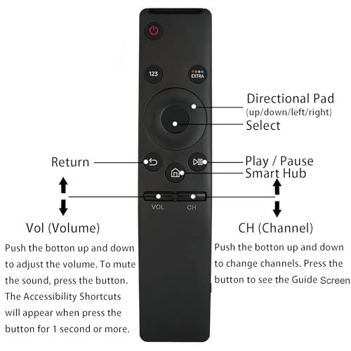 uehba New BN59-01259E Replaced Remote Compatible for Samsung TV UN40KU6290 UN65KU6290 UN40KU6290F UN55KU6290F UN60KU6290F UN70KU6290F UN50KU6290 UN55KU6290 UN60KU6290 UN43KU7000D UN49KU7000 UN70KU6290 - Image 2