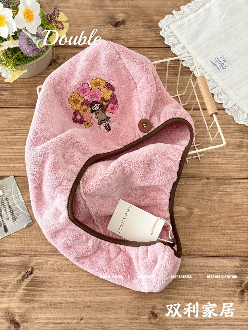 Shuangli Home Fairy Tale Series Thick Hair Towel, Coral Fleece, Super Absorbent - Image 3