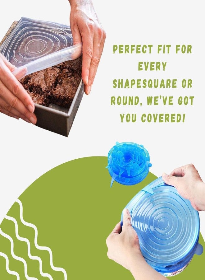 PRIMARKET Silicone Stretch Lids, Multi-Size Reusable Silicone Lids for Bowls and Containers, Airtight Silicone Bowl Covers, BPA-Free, Eco-Friendly, Dishwasher and Freezer Safe (Pack of 6 Pcs) - Image 5