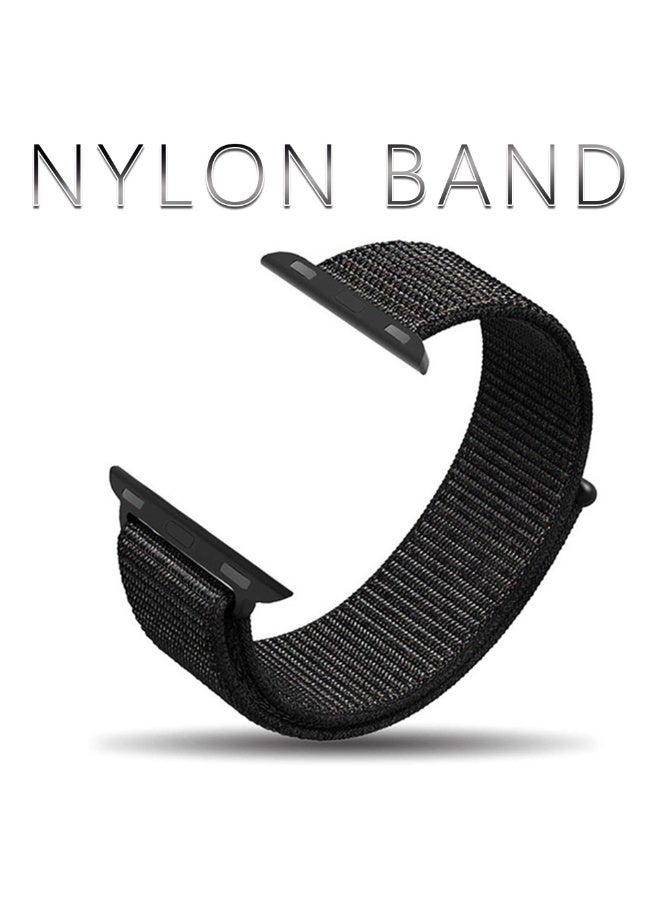 Breathable Nylon Loop Sport Band for Apple Watch 11/10 42mm/38mm/41mm/40mm – Adjustable Lightweight Strap Compatible with iWatch Series11, SE, Series 11/10/9/8/7/6/5/4/3/2/1, Sweatproof Replacement Band for Men & Women (Midnight ) - Image 3