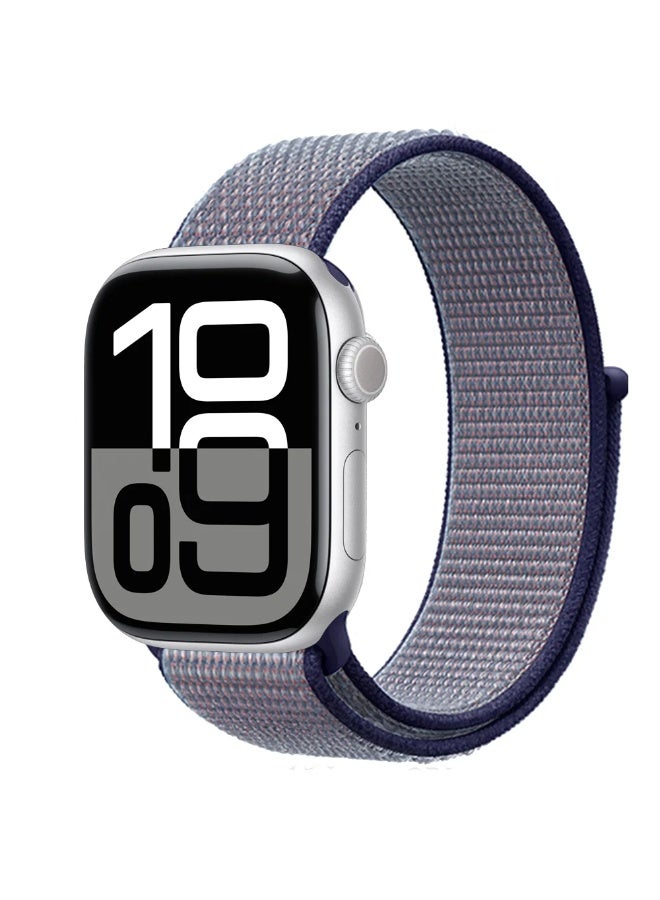 Breathable Nylon Loop Sport Band for Apple Watch 11/10 42mm/38mm/41mm/40mm – Adjustable Lightweight Strap Compatible with iWatch Series11, SE, Series 11/10/9/8/7/6/5/4/3/2/1, Sweatproof Replacement Band for Men & Women (Midnight ) - Image 1