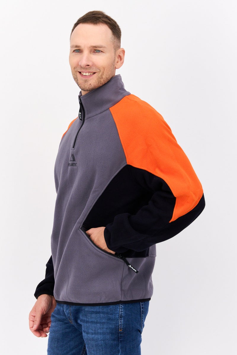 SELECTED Men High Neck Long Sleeve Embroidered Sweatshirt, Grey - Image 4