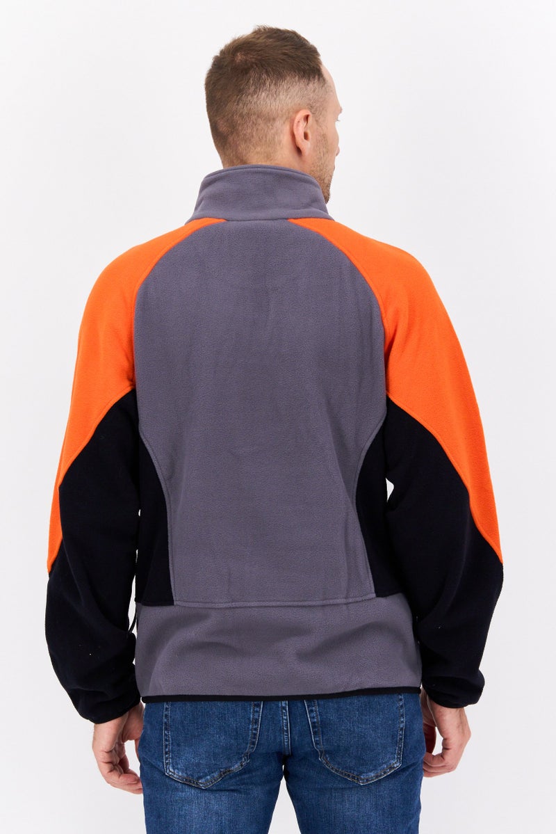 SELECTED Men High Neck Long Sleeve Embroidered Sweatshirt, Grey - Image 3