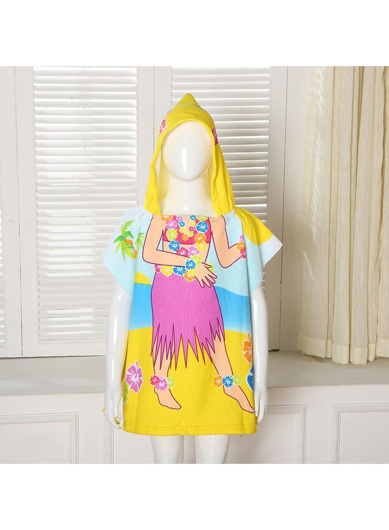 Loquat With Hood Coral Fleece Cloaks Bath Towel