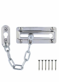 Excefore Door Chain Lock Internal Restrictor/Limiter Security for Front or UPVC Doors 1 Piece of Chrome Plated Steel Safety with Complete Fittings  - Image 1