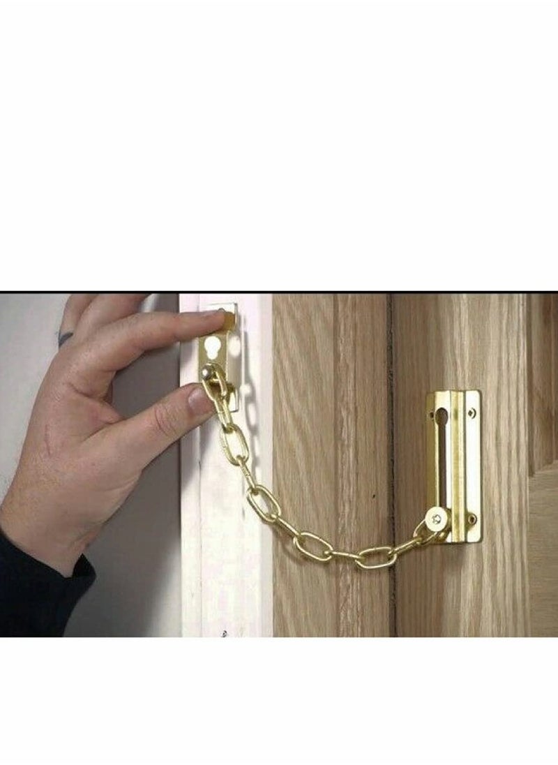 Excefore - Door Chain Lock Internal Restrictor/Limiter Security for Front or UPVC Doors 1 Piece of Chrome Plated Steel Safety with Complete Fittings - Image 1