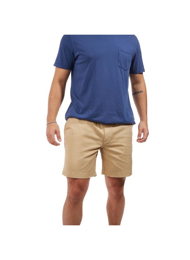 Chubbies Chino Shorts Men 7 Inch - Mens Shorts Casual with Elastic Waistband, Side and Back Pockets, Stretch Cotton Blend, Travertines, L - Image 1