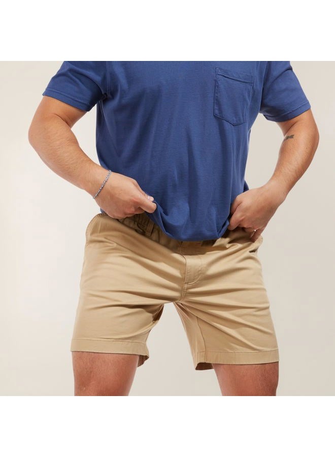 Chubbies Chino Shorts Men 7 Inch - Mens Shorts Casual with Elastic Waistband, Side and Back Pockets, Stretch Cotton Blend, Travertines, L - Image 3